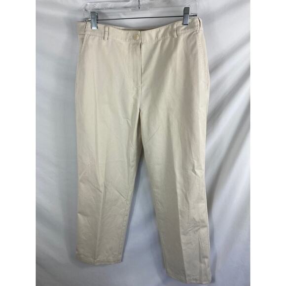 LL Bean Womans Classic Fit Khaki Pant Size 14 R - Picture 1 of 3